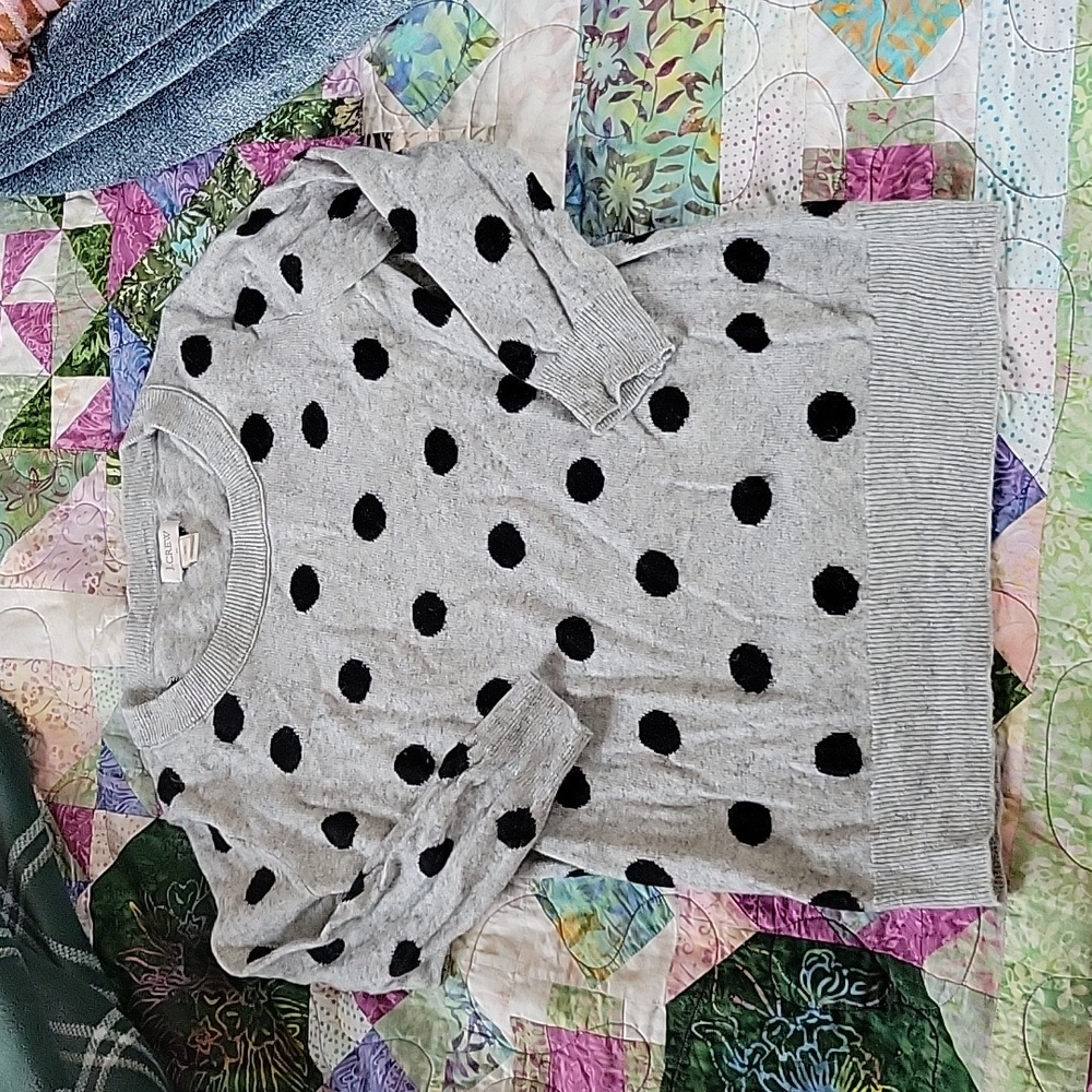 J Crew light weight polka dots sweater